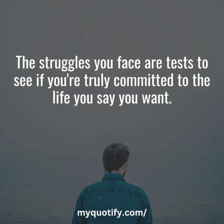 The struggles you face are tests to see if you’re truly committed to the life you say you want.