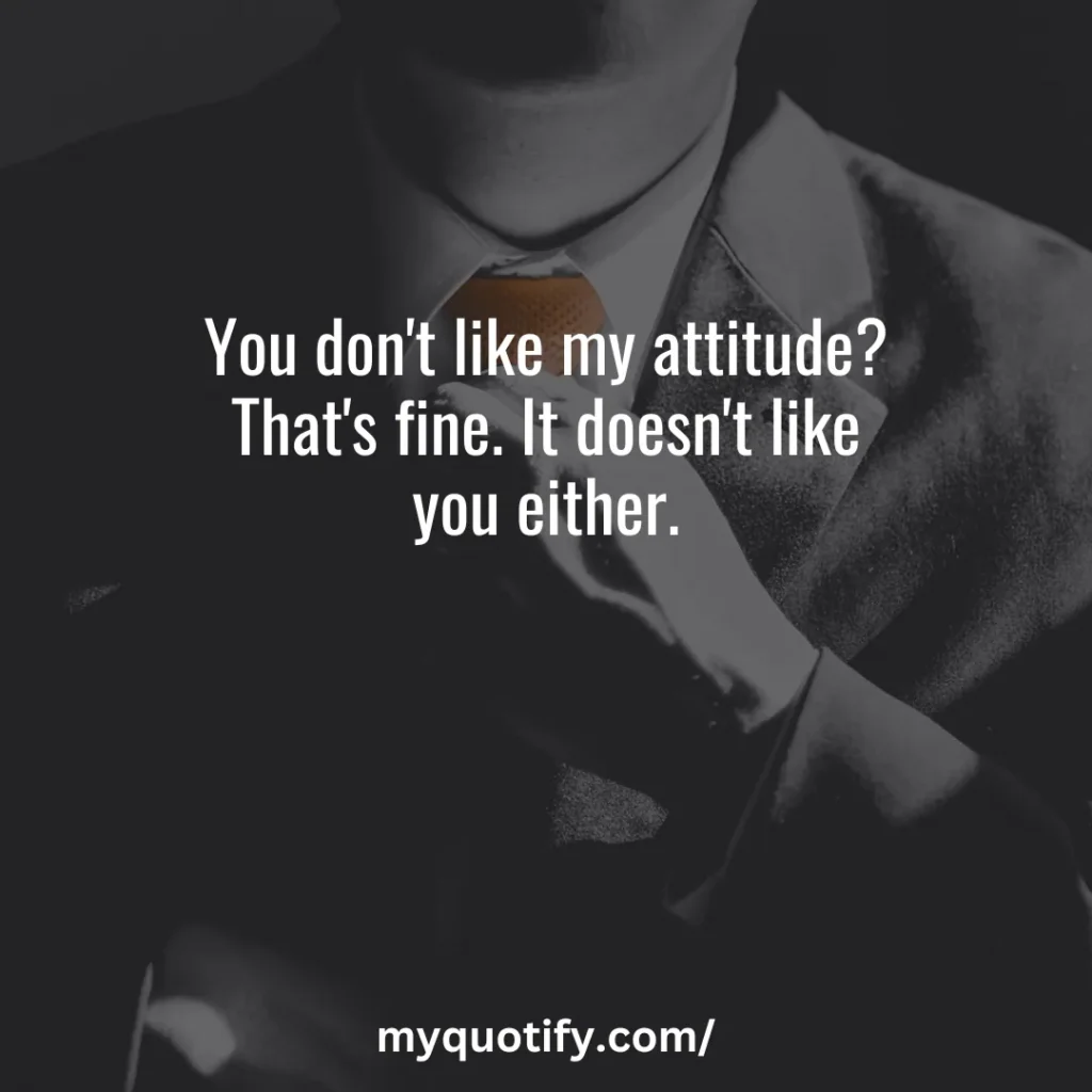 You don't like my attitude? That's fine. It doesn't like you either.