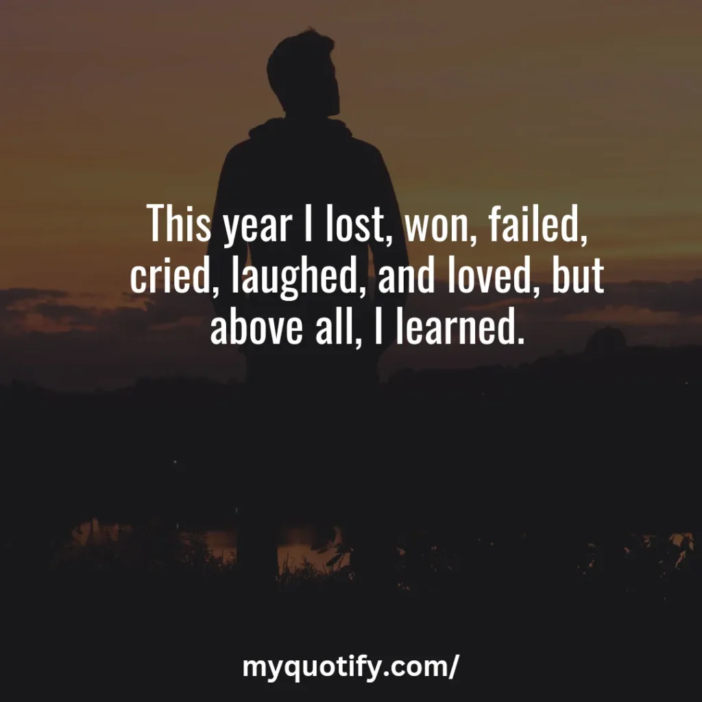 This year I lost, won, failed, cried, laughed, and loved, but above all, I learned.