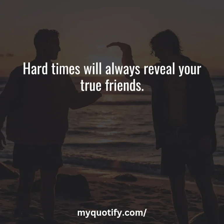 Hard times will always reveal your true friends.