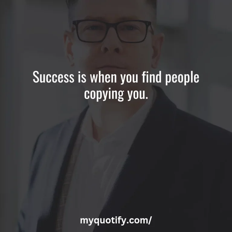 Success is when you find people copying you.