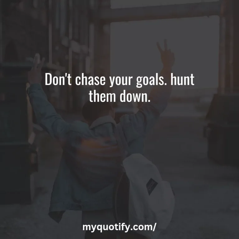 Don’t chase your goals. hunt them down.