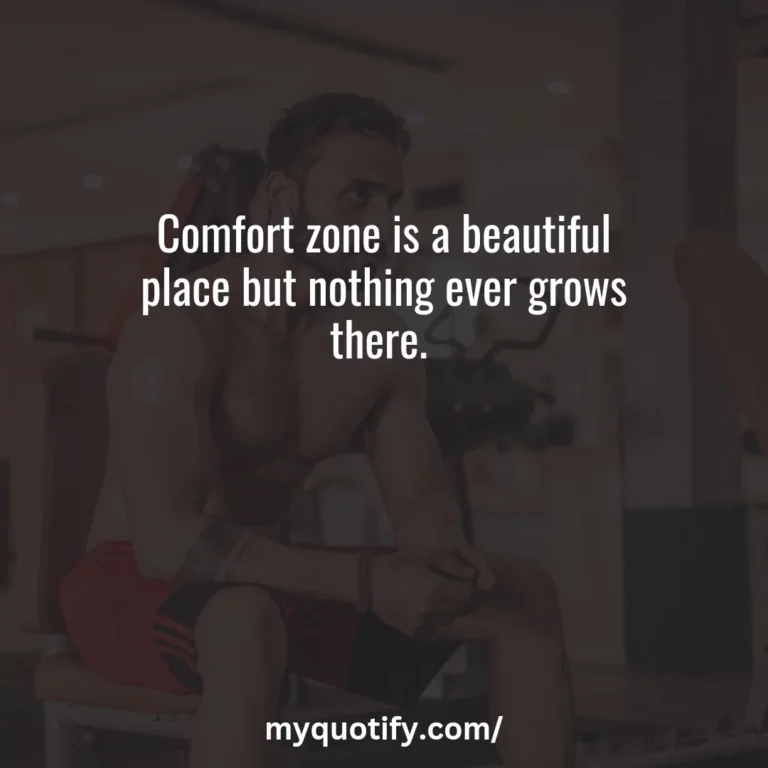 Comfort zone is a beautiful place but nothing ever grows there.